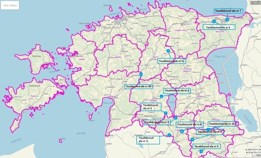 1528.Eesti kaart taudistunud aladega (12) eesti k
