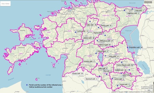 1575.Eesti taudistunud alad (22) eesti-ingl