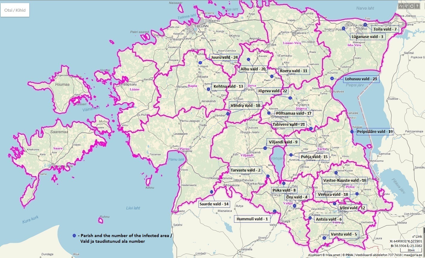 Juuru valla leiukohast sai SAKi taudistunud ala nr 24