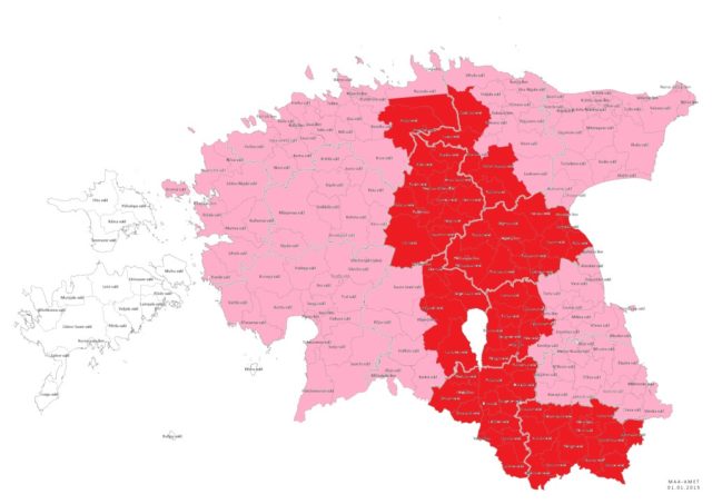 Eesti II ja III tsoon 28072016 seisuga