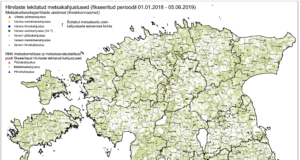 Kaardilt näeb hirvlaste tekitatud metsakahjustusi