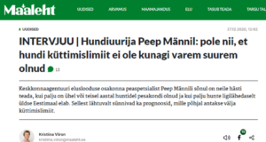 INTERVJUU | Hundiuurija Peep Männil