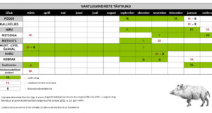 Valmis vaatlusandmete tähtaegadest graafik