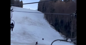 VIDEO! Rumeenia suusakuurordis ajas karu suusatajat taga