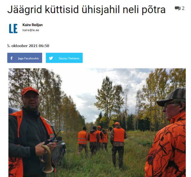 Jäägrid küttisid 05.10.2021